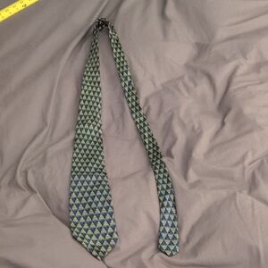 3 For 10 Dollars For All Ties.  Geometric Patterned Tie in Blue and Green